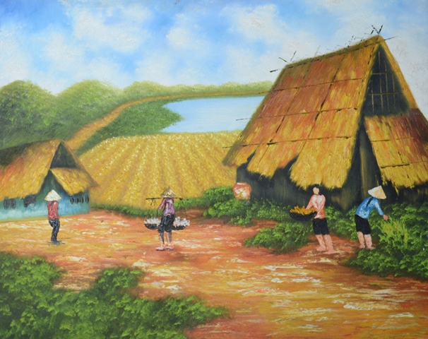 Tranh Sơn Dầu Thôn Quê